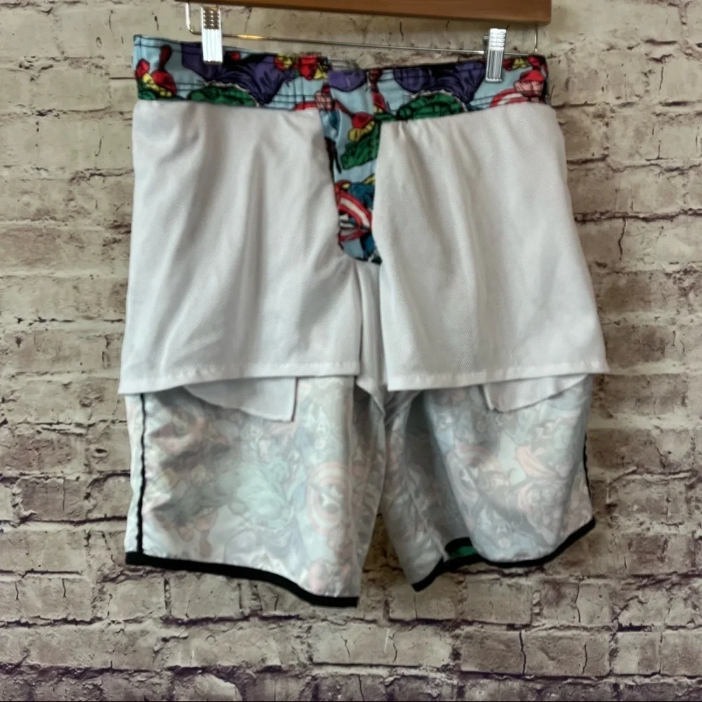 Marvel Iron Man Captain America Hulk Comic Swim Trunks
